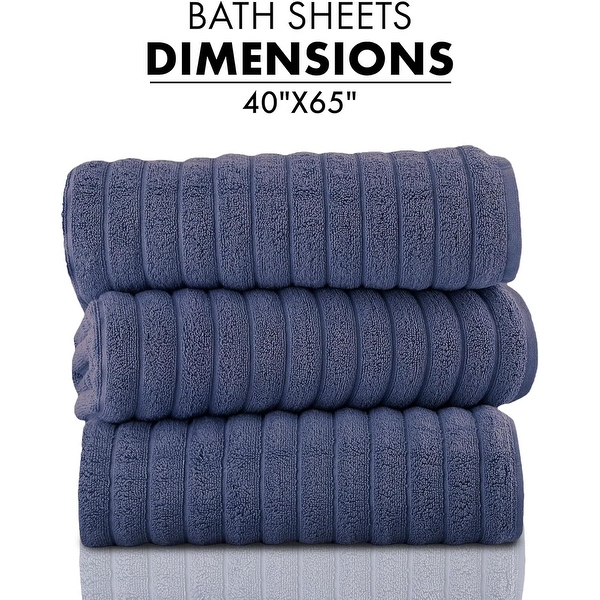 Classic turkish towel cotton ribbed bath sheet towel set of deals
